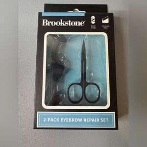 Brookstone Eyebrow Repair Set - Black 2 piece matte black stainless steel